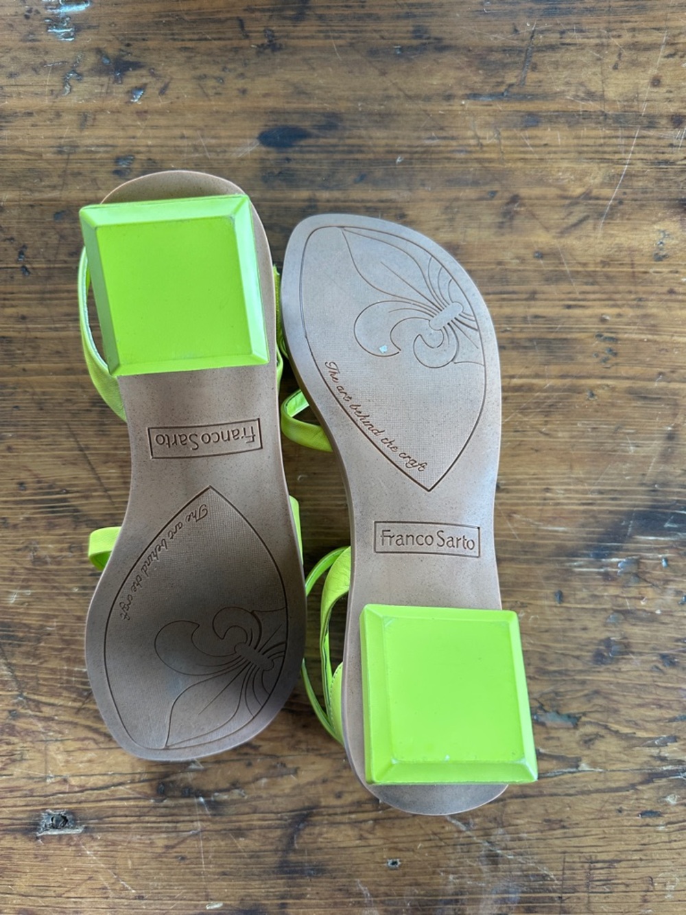 Franco Sarto Neon Lime Ankle-Strap Sandals - Picture 3 of 5